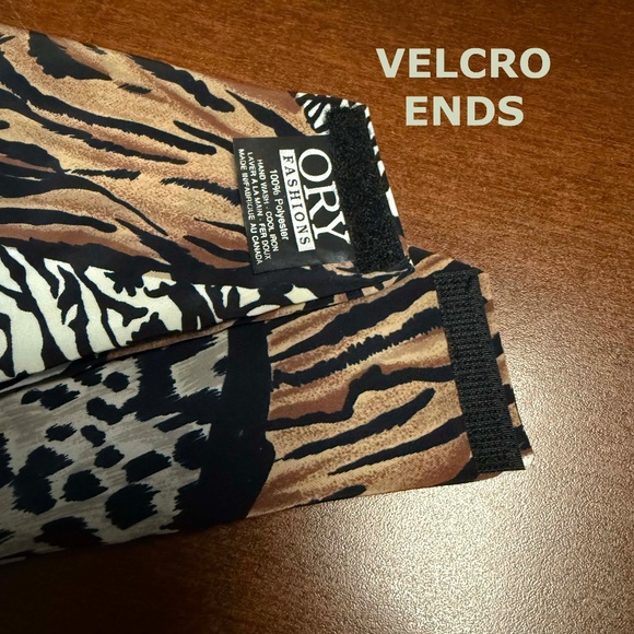 EARRINGS & SCARF CLIP & NECK SCARF, FOR PIERCED EARS TIGER PATTERN BROWN/BLACK, - Picture 5 of 5